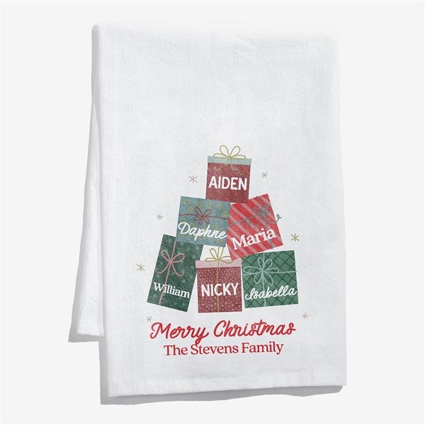 Stacked with Cheer Personalized Tea Towel - 58162