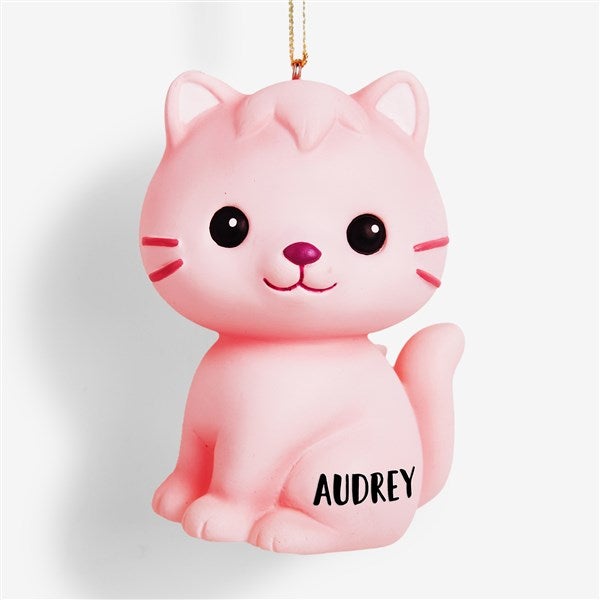 Purrfectly Pink Personalized 3D Light Up Cat Ornament  - 58227