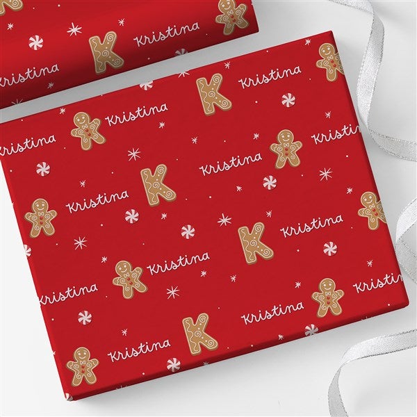 Gingerbread Wishes Personalized Wrapping Paper - 58240