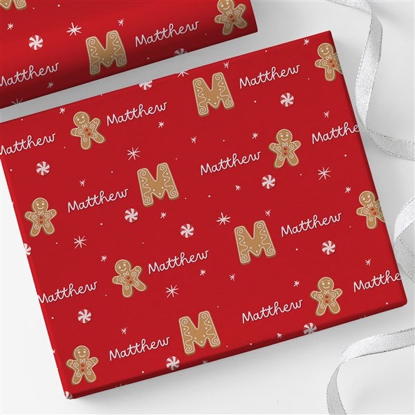 Gingerbread Wishes Personalized Wrapping Paper - 58240