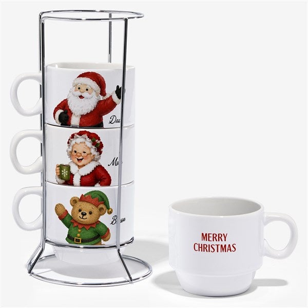 Storybook Christmas Personalized 6oz Stackable Mugs - Set of 4 - 58253