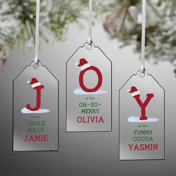 Elf Name Personalized Acrylic Tag Ornament - 58272
