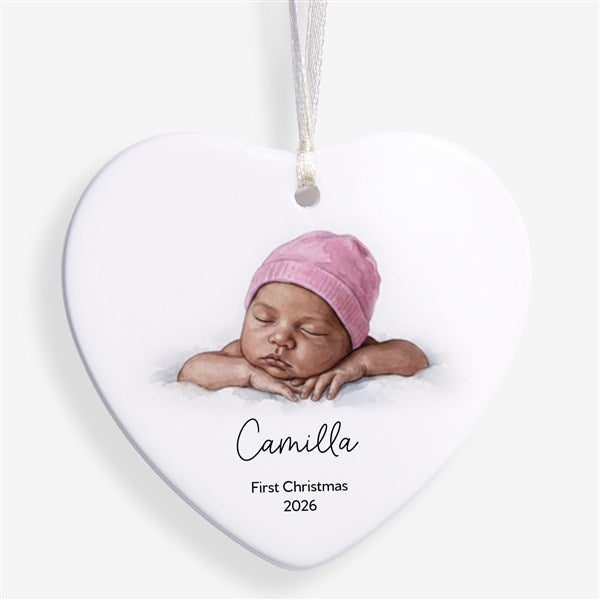 Baby Illustration Personalized Heart Ornament - 58290