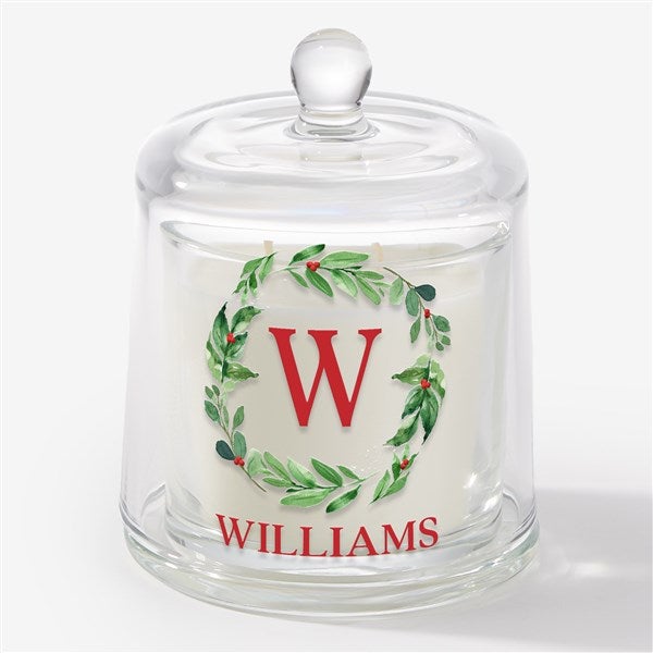 Watercolor Wreath Personalized Cloche Candle - 58315