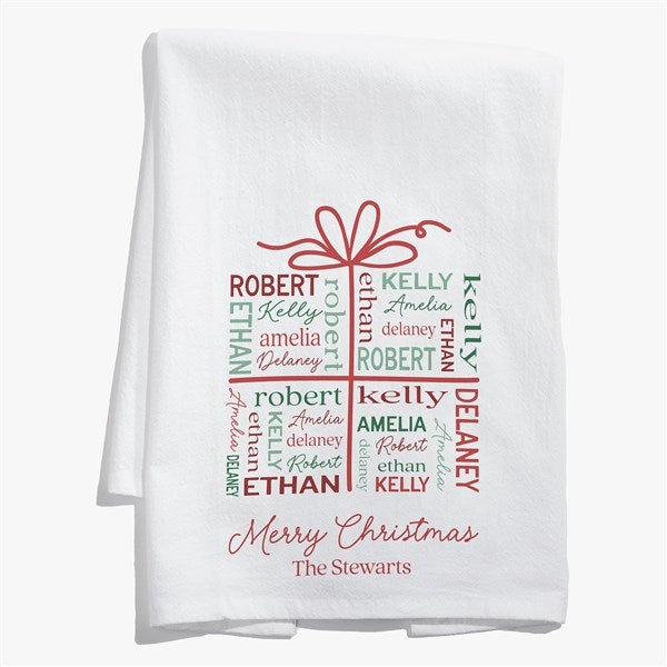 Christmas Present Repeating Name Personalized Tea Towel - 58324