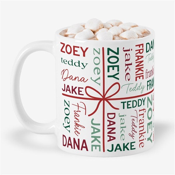 Present Repeating Name Personalized Christmas Coffee Mugs - 58327