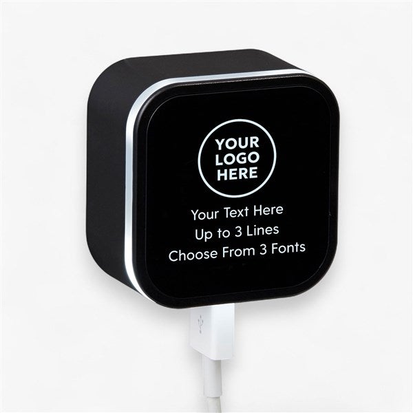 Personalized Logo LED Triple Port USB Charger  - 58337