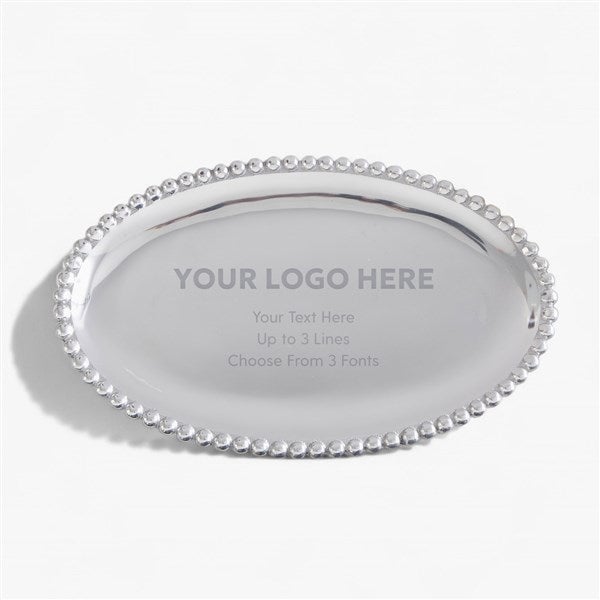 Mariposa String of Pearls Personalized Logo Oval Serving Tray  - 58341
