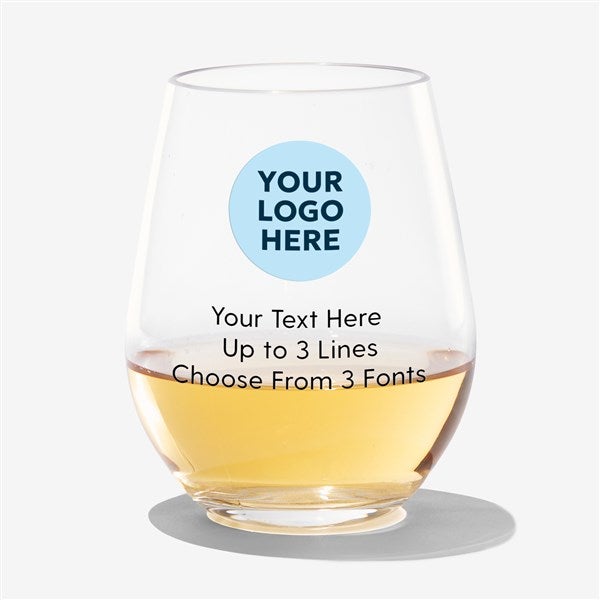 Personalized Logo Tritan Stemless Wine Glass  - 58364