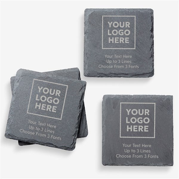 Personalized Logo Engraved Slate Coaster Set - 58386