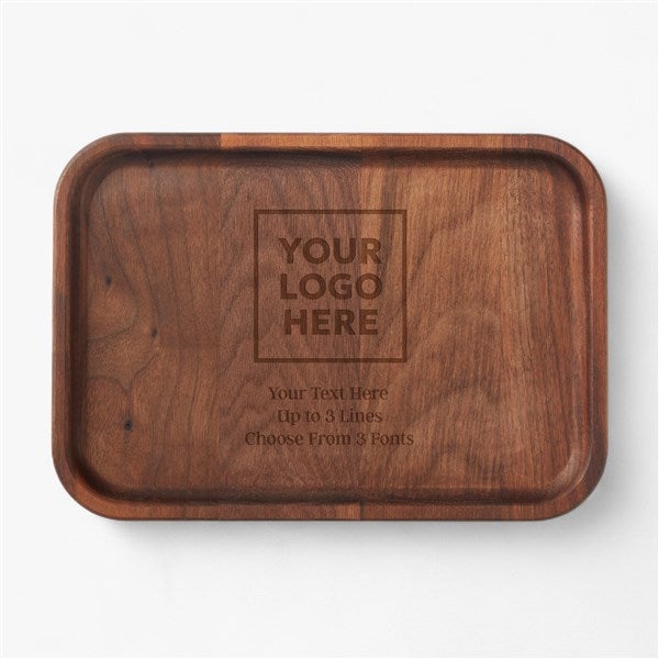 Corporate Engraved Walnut Wood Valet Tray - 58419