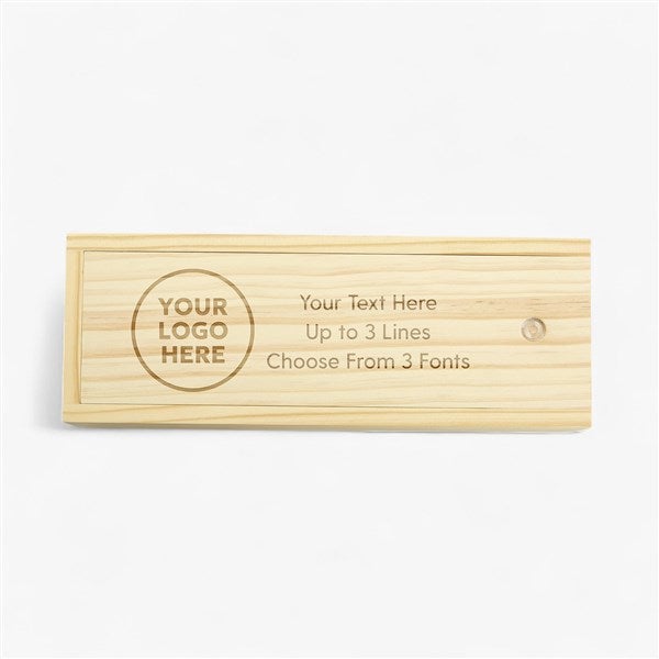 Personalized Logo Wood Wine Box  - 58428