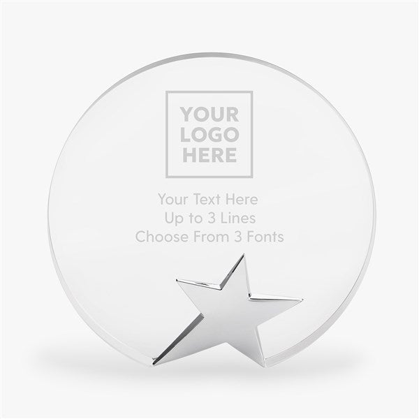 Corporate Logo Recogniton Round Star Glass Award  - 58431