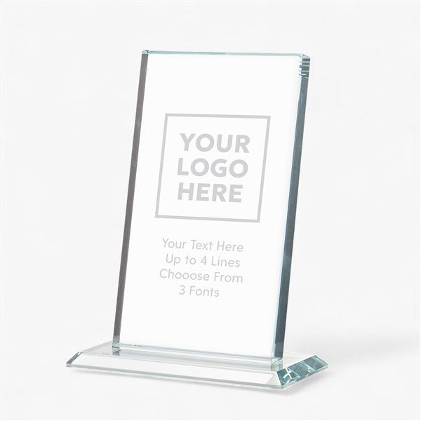 Personalized Logo Slanted Glass Recognition Award  - 58432