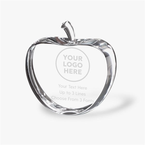 Engraved Logo Crystal Apple Keepsake  - 58446