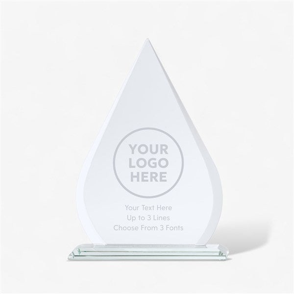 Personalized Logo Glass Tear Drop Award - Small  - 58450