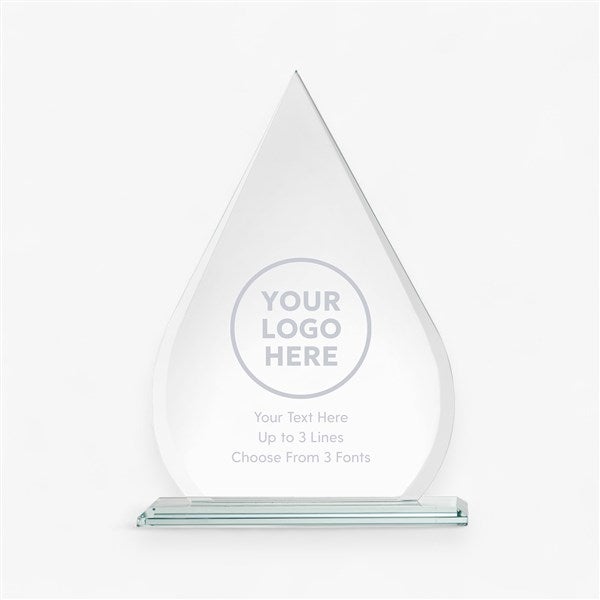 Personalized Logo Glass Tear Drop Award - Large  - 58453