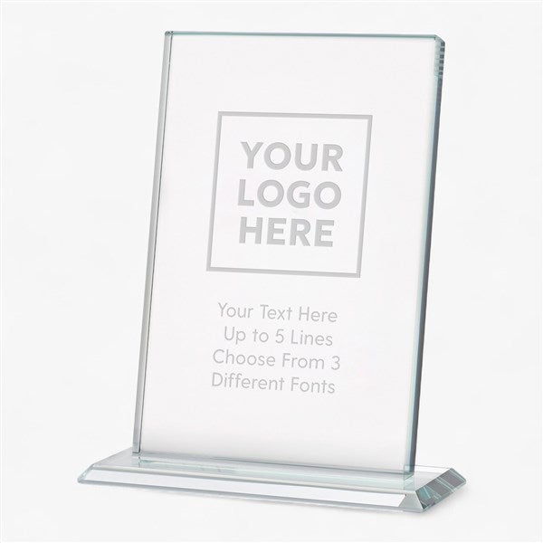 Personalized Logo Slanted Glass Recognition Award-Large  - 58454