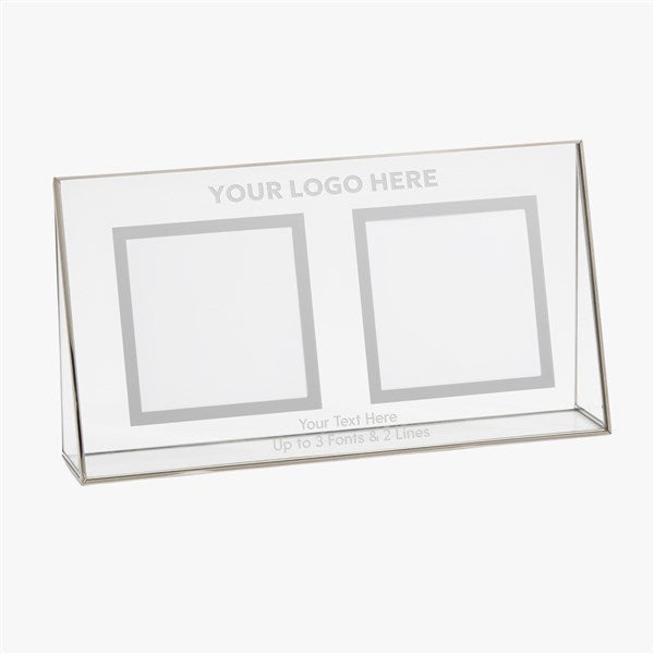 Personalized Logo Double Photo Glass Frame  - 58455