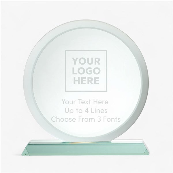 Engraved Logo Round Jade Glass Award- Medium - 58460