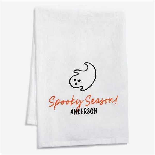 Bright Fright Ghost Embroidered Halloween Tea Towel - 58476