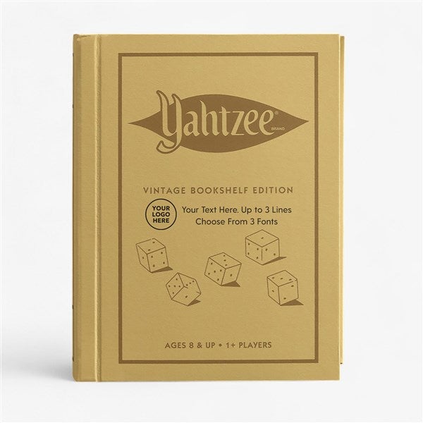 Personalized Logo Yahtzee® Personalized Vintage Bookshelf Edition Board Game  - 58532