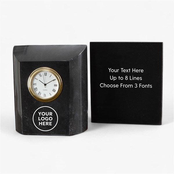 Personalized Logo Marble Desk Clock  - 58556