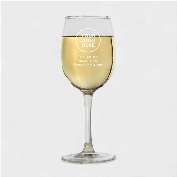 Personalized Business Logo 12oz. White Wine Glasses - 58565