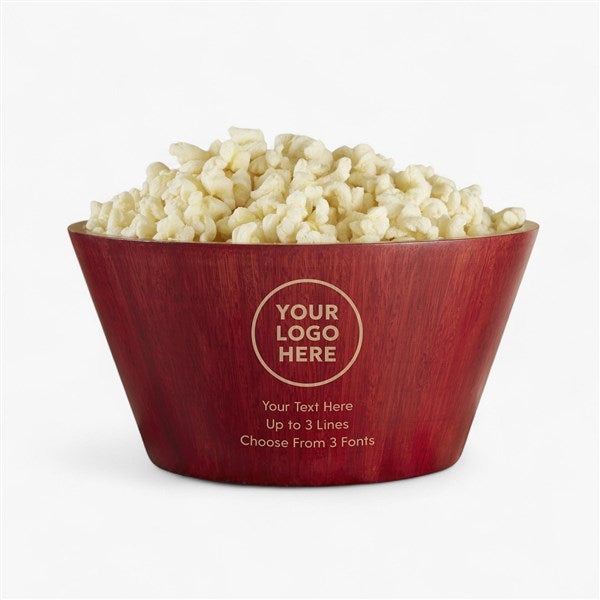 Personalized Business Logo Engraved Small Red Bmaboo Bowls - 58566