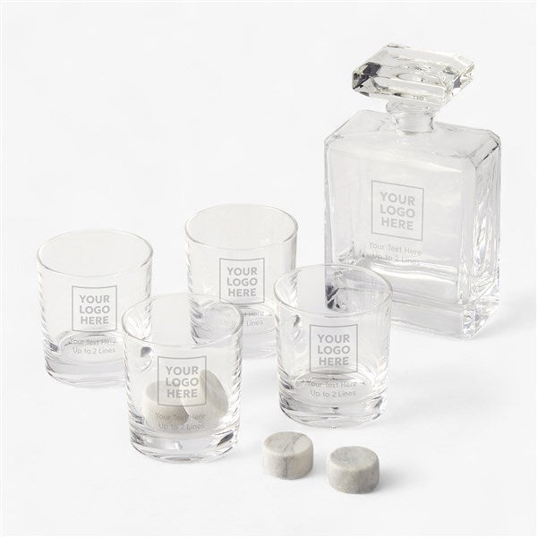 Personal Logo Etched Godinger Chateau Decanter and Glass Set - 58574
