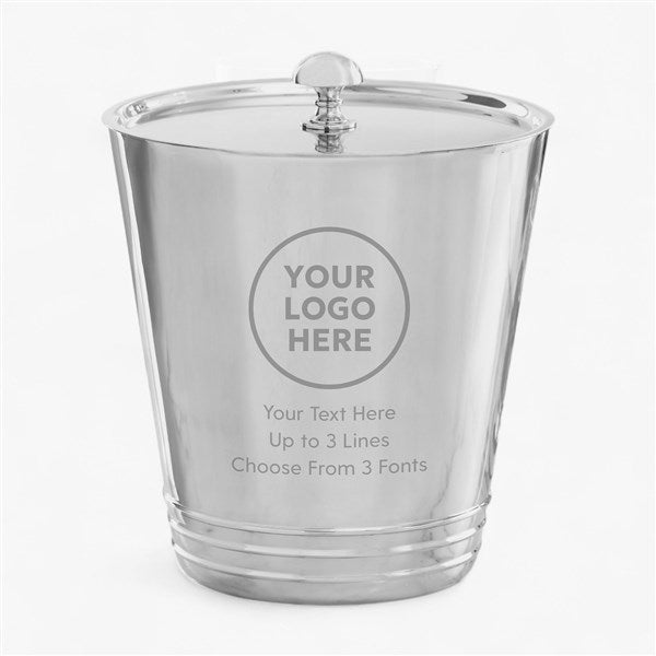 Personalized Logo Silver Ice Bucket  - 58579