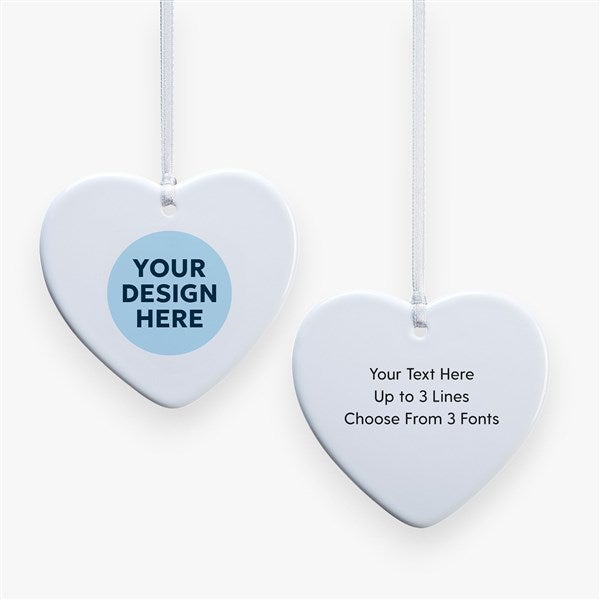 Personalized Logo Double Sided Heart Ornament - 58654