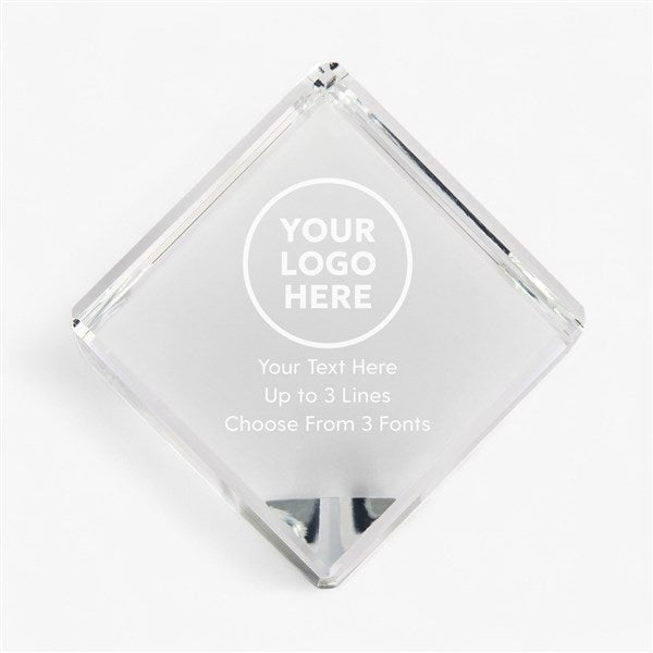Personalized Logo Crystal Cube Paperweight  - 58669