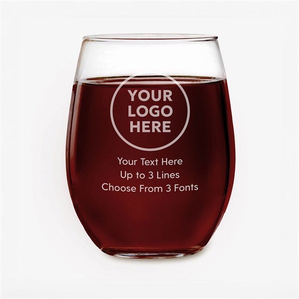 Personalized Logo Stemless Wine Glass  - 58674