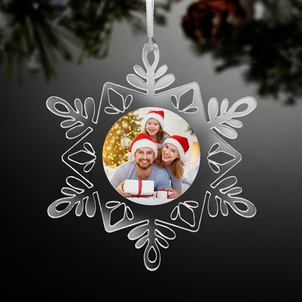 Picture Perfect Personalized Acrylic Snowflake Ornament - 58683