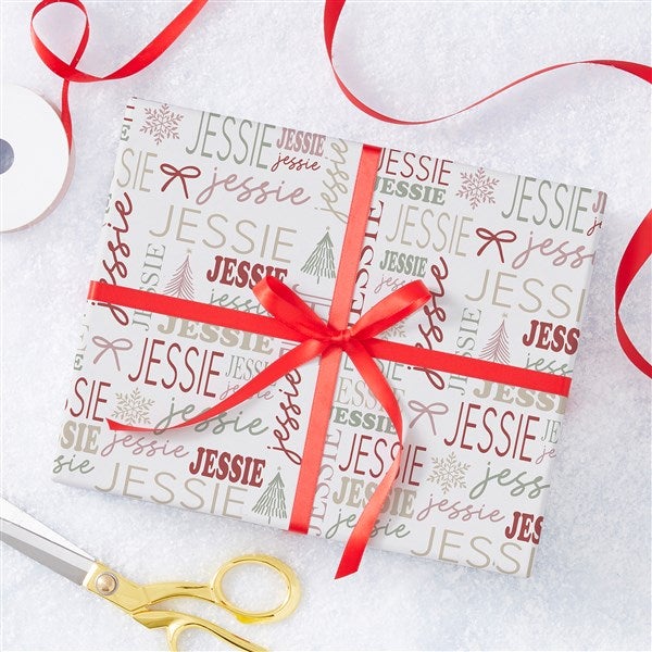 Personalized Repeating Name Holiday Wrapping Paper by Jessie James Decker - 58745