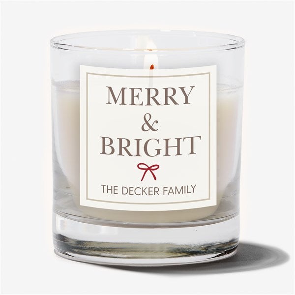 Personalized Merry & Bright Glass Candle by Jessie James Decker - 58756