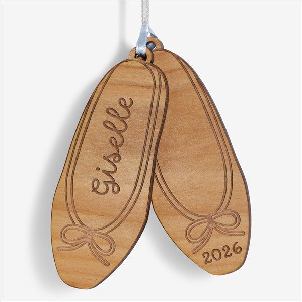 Ballet Slippers Personalized Wood Ornament - 58785