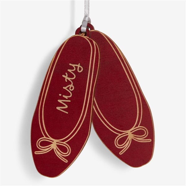Ballet Slippers Personalized Wood Ornament - 58785