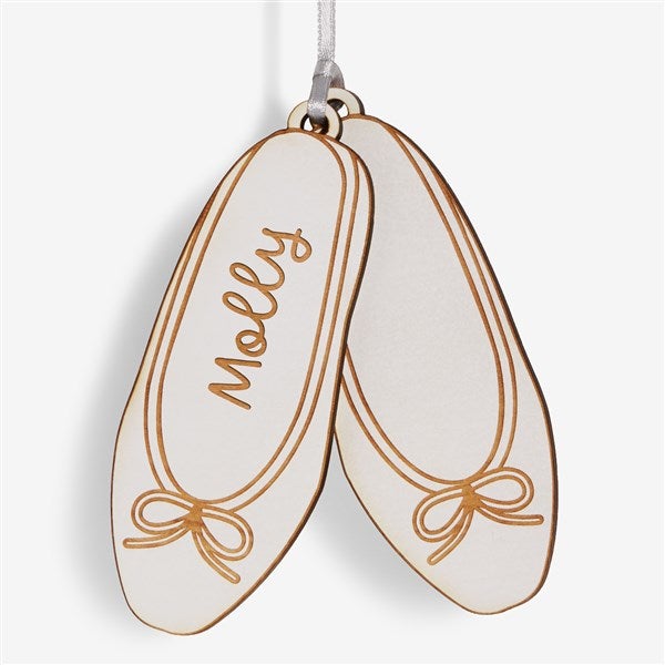 Ballet Slippers Personalized Wood Ornament - 58785