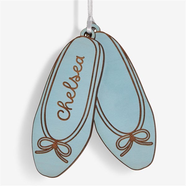 Ballet Slippers Personalized Wood Ornament - 58785