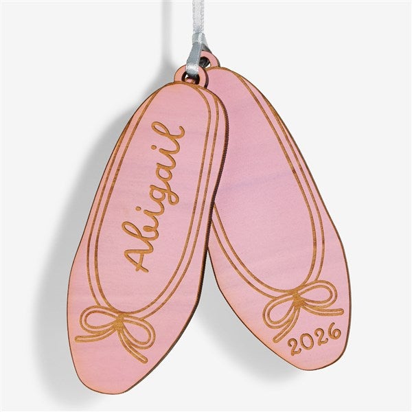 Ballet Slippers Personalized Wood Ornament - 58785