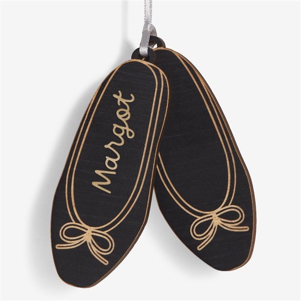 Ballet Slippers Personalized Wood Ornament - 58785
