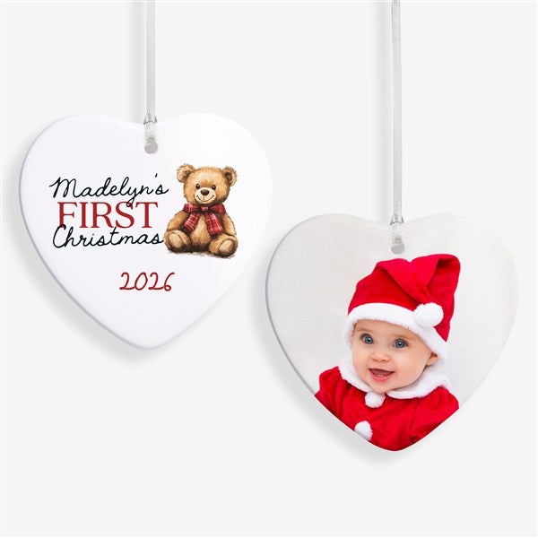 Heritage Bear Personalized Baby First Christmas Ornament - 58798