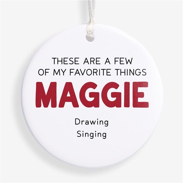 My Favorite Things Personalized Round Ornament - 58843