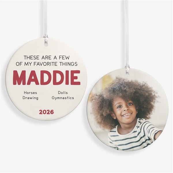 My Favorite Things Personalized Round Ornament - 58843