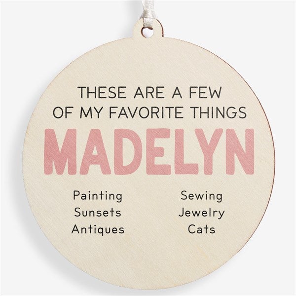 My Favorite Things Personalized Round Ornament - 58843