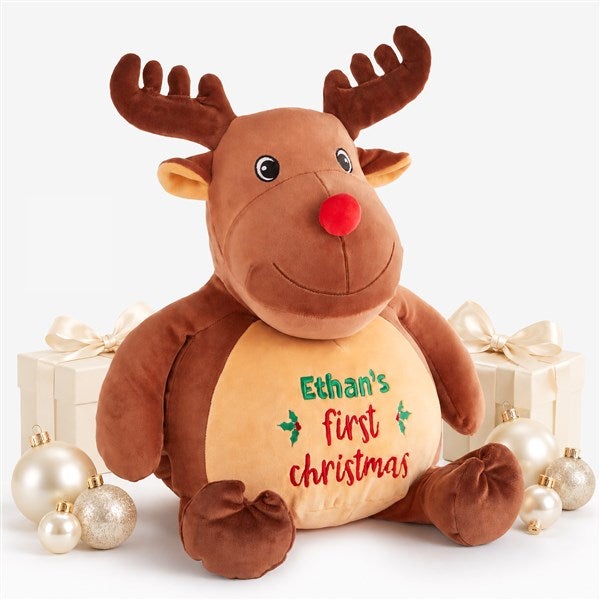 First Christmas Embroidered Reindeer Plush - 58998