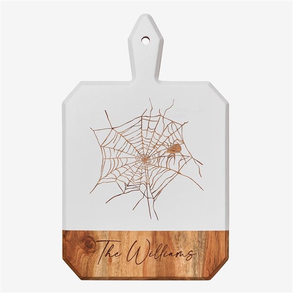 Spooky Spider Personalized White Acacia Board - 59075D