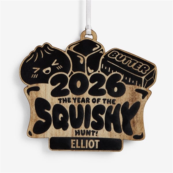 Squishy Hunt Personalized Wood Ornament - 59112